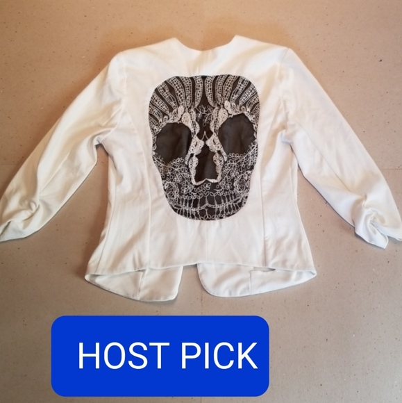 Wet Seal Jackets & Blazers - Skull white blazer